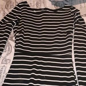 Short black white stripe dress